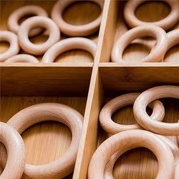 ハンドメイド 半月形 木製リング ハンドメイド 半月形 木製リング