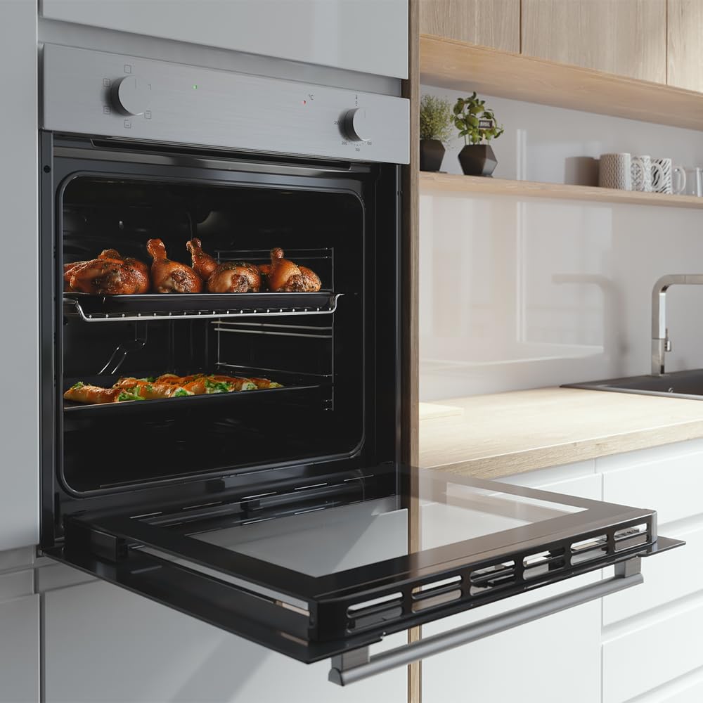 Cecotec Forno Integrabile Multifunzione Convenzionale 80L Bolero Hexa C126400 Line. 2800 W, 5 funzioni, basso consumo, luce interna, Steam Assist, Steam EasyClean, porta fredda con 2 cristalli