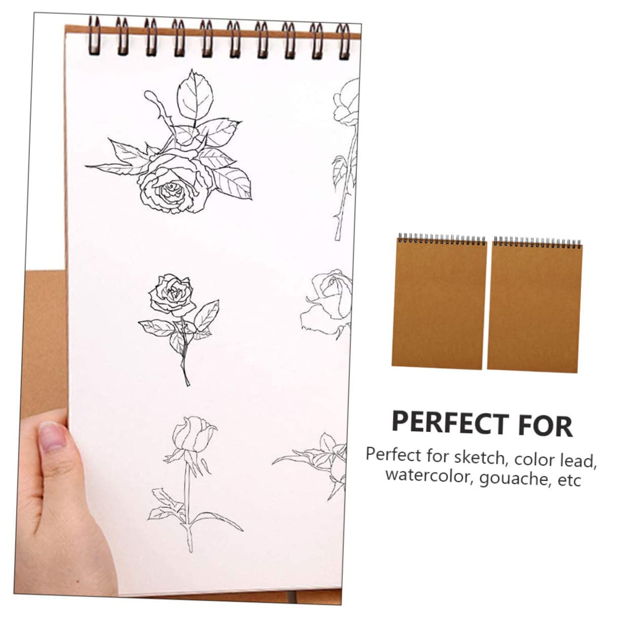 Anneome Cuaderno de Bocetos A4 de Espiral, 2 Unidades, Papel Marrón | Boceto de Dibujo, Cuadernos de Bocetos, Decoracion Colegio, Uso en Casa y Clase