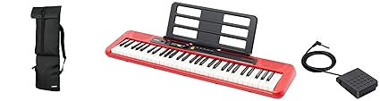 CT-S200 61-Key Portable Keyboard, Red with Carry Case and Pedal