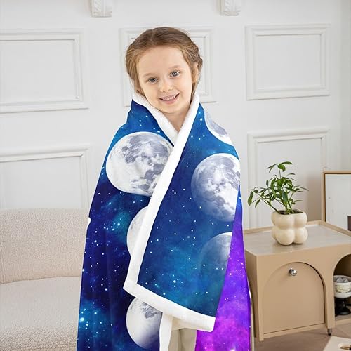 Miniatura 3 de Manta personalizada con nombre de lobo aullador de 50 x 60 pulgadas, manta de forro polar de la serie Galaxy para niños, adolescentes, jóvenes,
