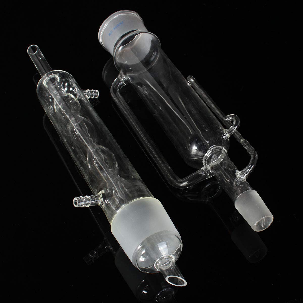 ChaRLes 500ml 24/40 Lab Glass Soxhlet extractor Allhin condensador Set 2pcs con la parte inferior plana Kit Frasco cristalería