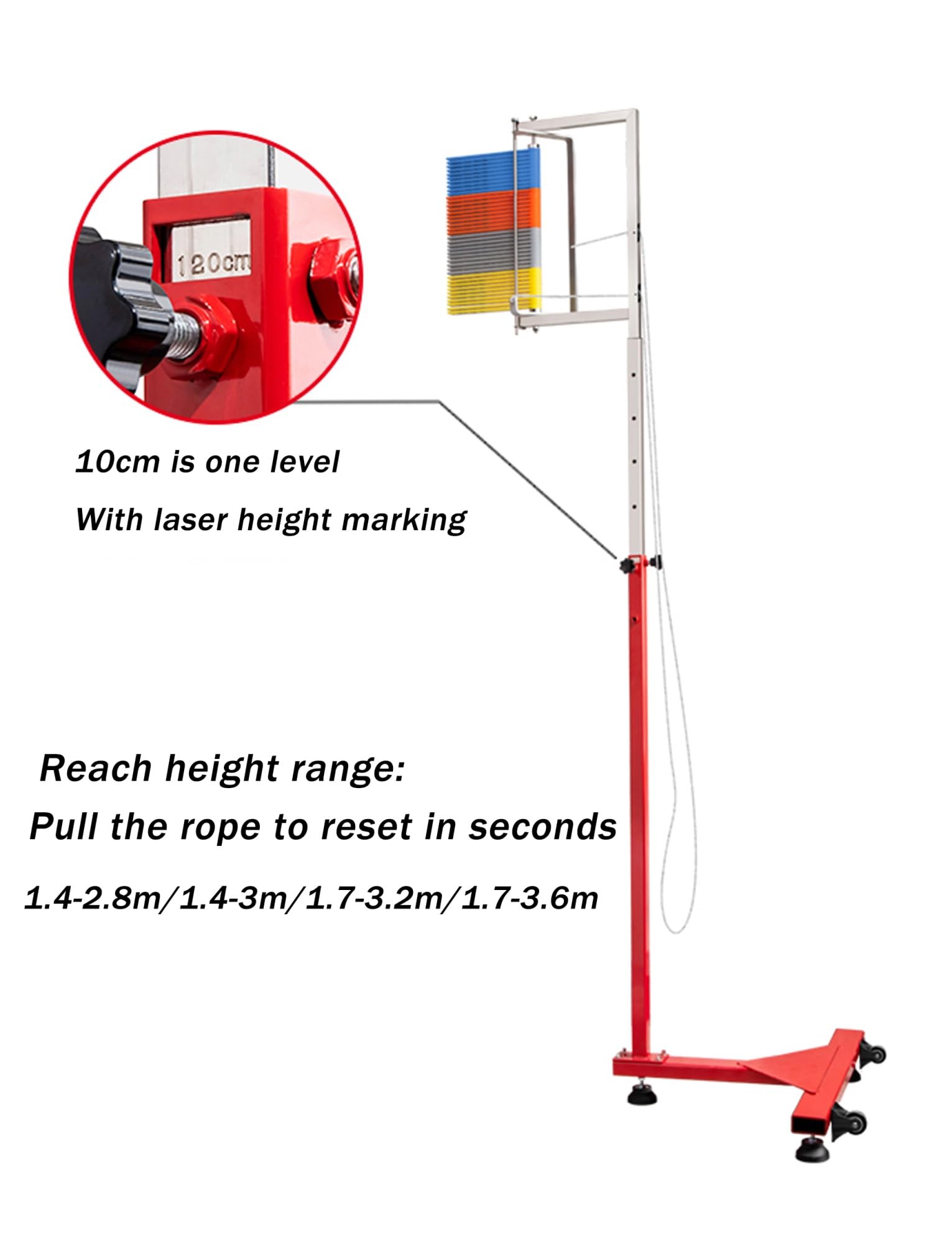 Strumento Di Misurazione Salto Verticale – Allenatore Con Altezza Regolabile In ABS, Dimensioni 36x20x11,5 Cm – Perfetto Per Bambini Da 3 Anni, Indoor E Outdoor