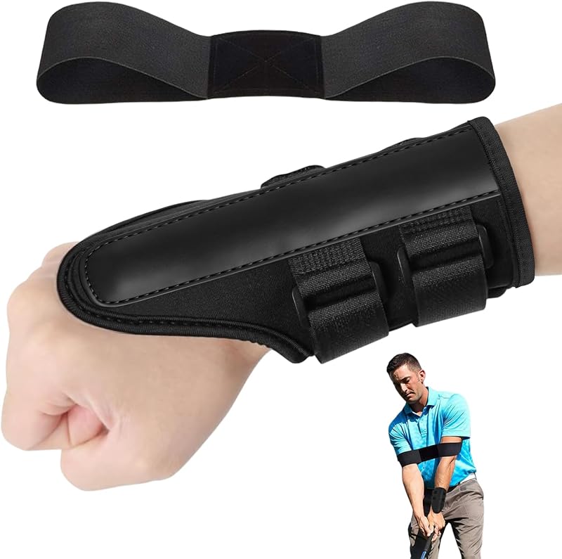 flintronic Muñequera De Golf Soporte, Ayuda De Entrenamiento de Muñeca de Golf, Entrenador de Swing de Golf, Banda de Apoyo Ajustable para Corrección de Postura
