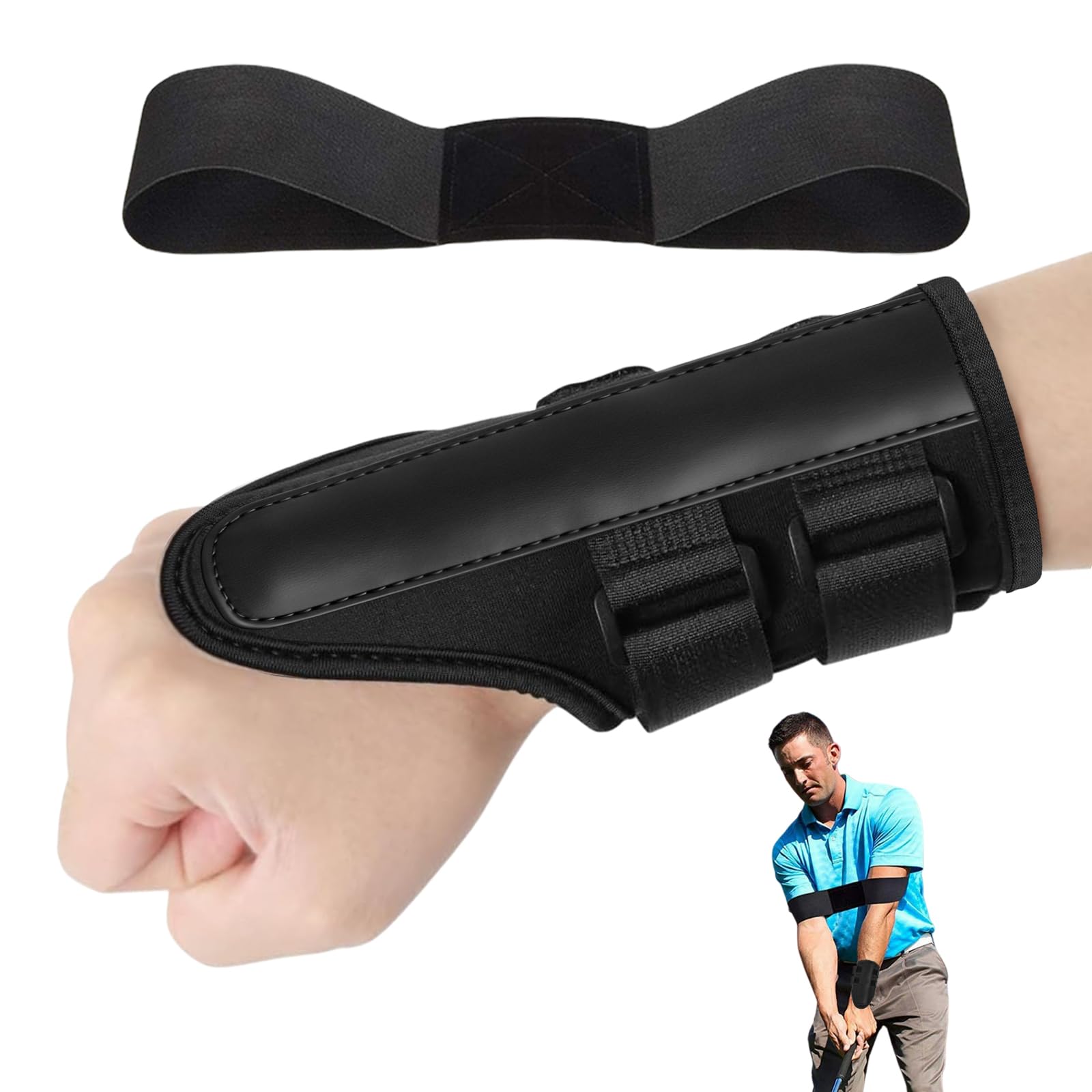 flintronic 2-Pack Golf Training Aids, Golf Wrist Brace, Golf Arm Band Swing, Adjustable Wrist Training Aid, for Swing Posture Correction, Brace for Muscle Memory Development, Golf Beginners