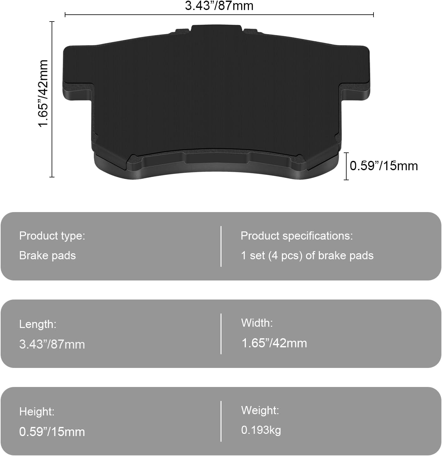 Automotive Replacement Rear Brake Pads Fit Acura RDX,Honda Accord Crosstour/Crosstour/CR-V,Ceramic Disc Brake Pads for Car Rear Rotors,Reliable Stopping Power,Smooth and Noiseless (HZ1086)