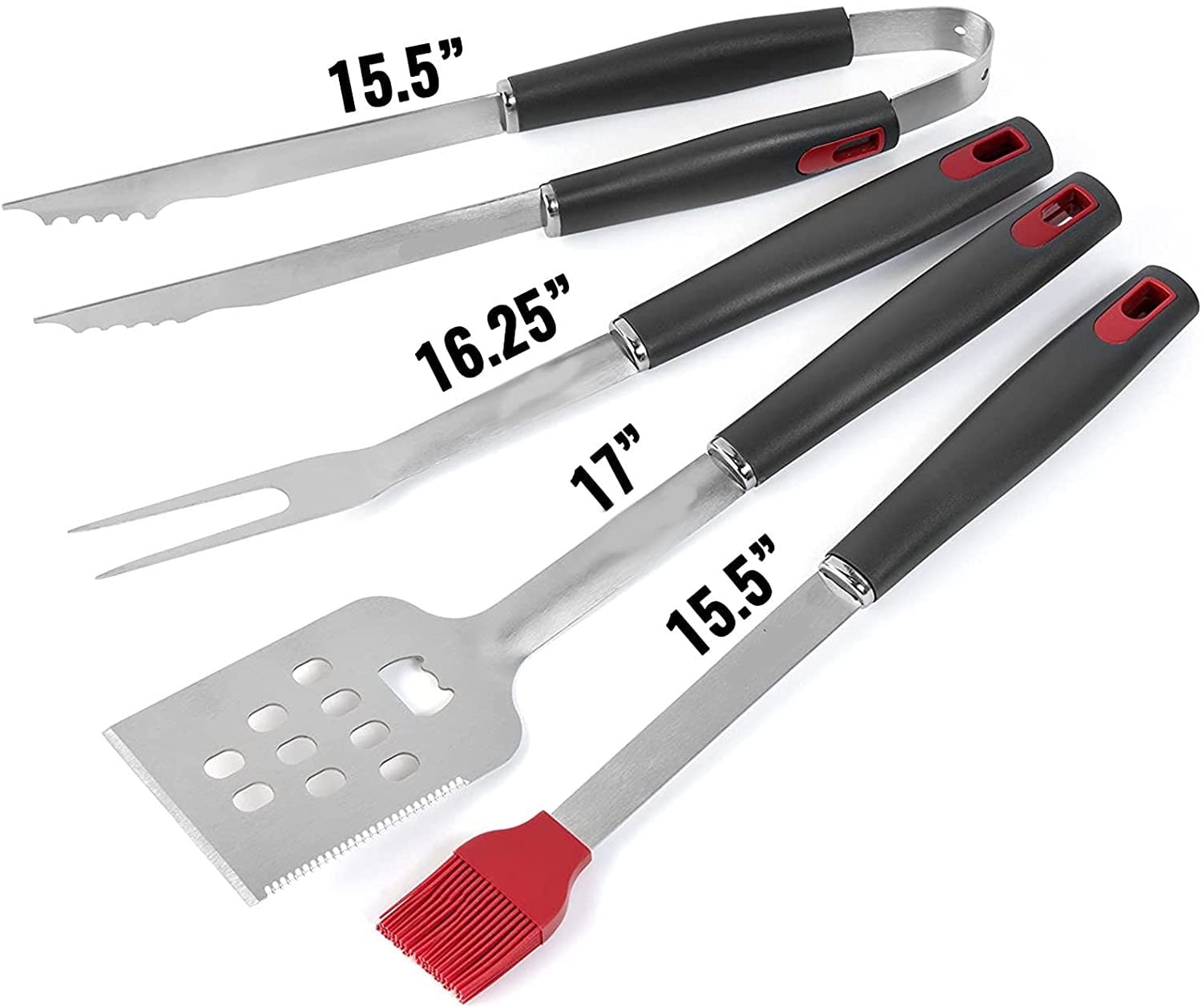 Zestaw narzędzi do grilla, 4 w 1 zestaw narzędzi do grillowania Zestawy do grilla na przybory do grillowania, akcesoria do grillowania dla kobiet, mężczyzn, idealny do grilla w podróży i dla entuzjast