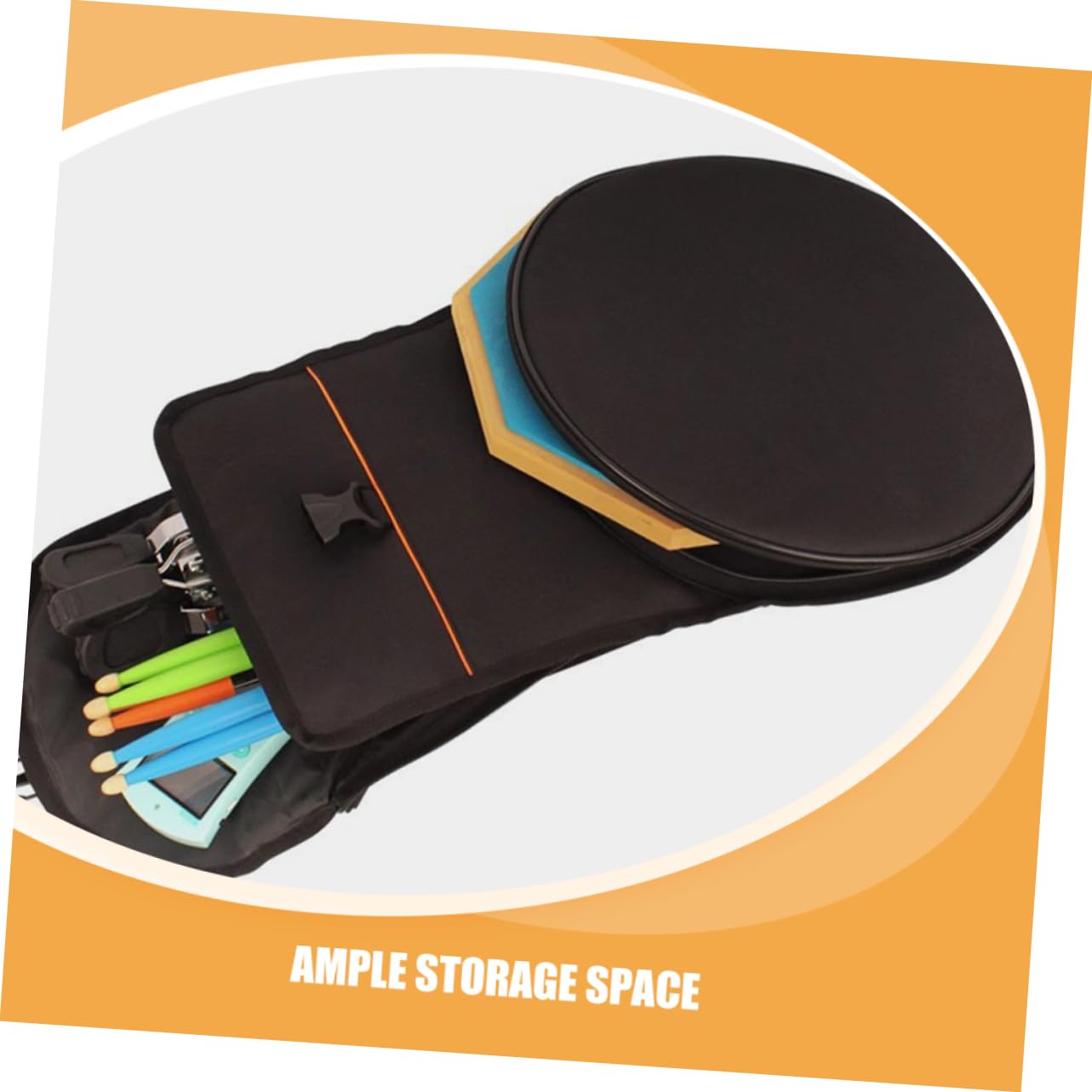 Abaodam Mochila De Almacenamiento Para Instrumentos De Percusión Bolsa Portaequipajes Para Pads y Baquetas Mochila Correa Hombro Para Viajes y Práctica De Percusión Al Aire Libre