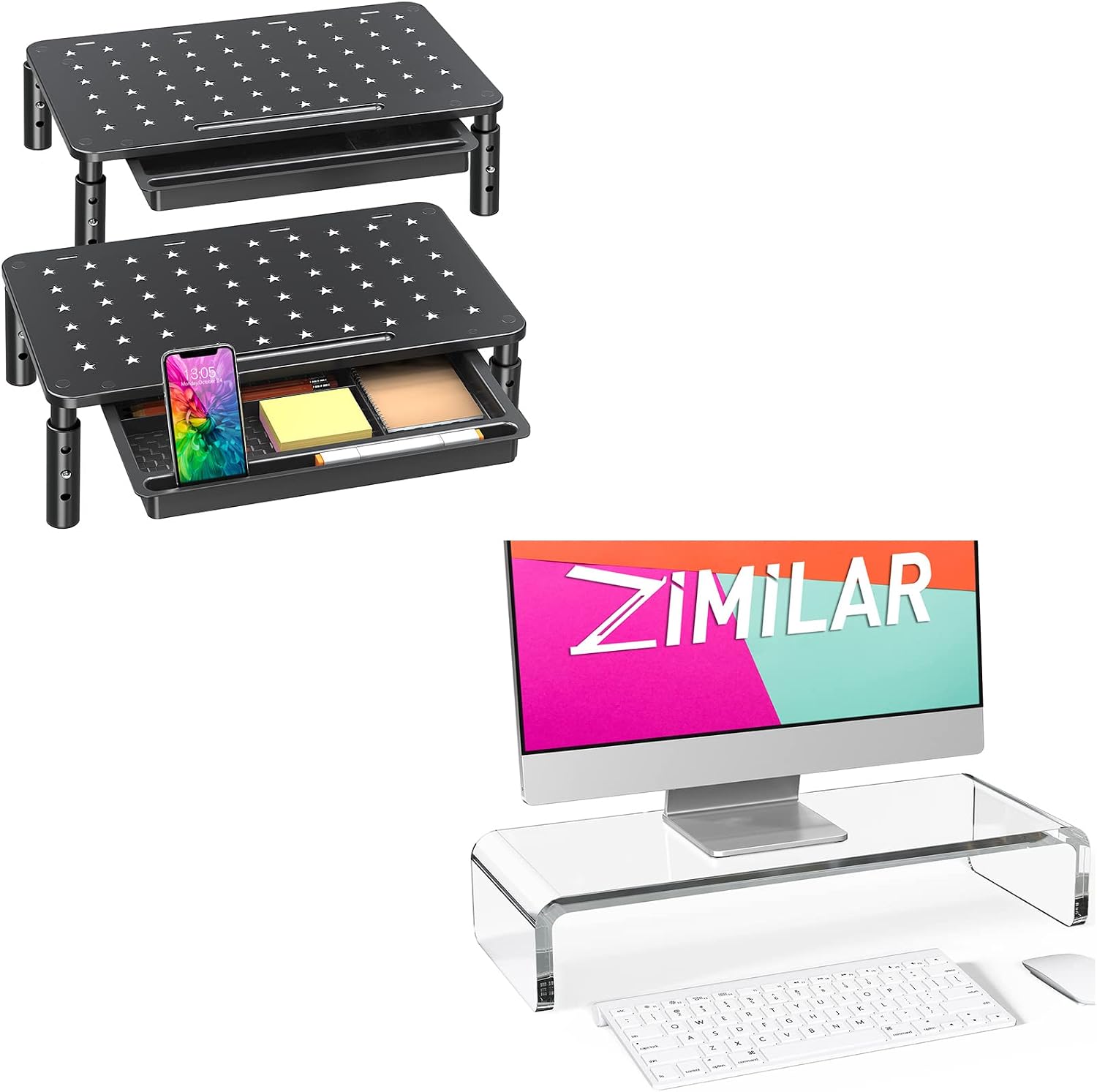 Two Inch Acrylic Monitor Riser Amazon.com: Zimilar 2 Pack Monitor Stand Riser with Drawer - 3 Height ...