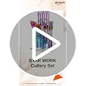 Image of STAR WORK Hotel Dinnerware Mirror Cutlery Set Tableware Set European-Style Knife and Spoon Set Nordic Style Cutlery 24 PCS Set (Rainbow)