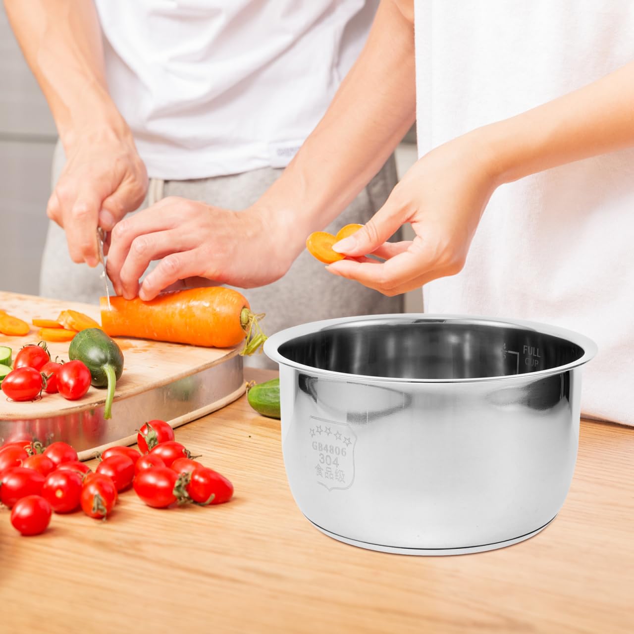 GRIRIW Stainless Steel Non Stick Inner Cooking Pot 3L for Rice Cooker Replacement Accessory for Electric Rice and Grain Cooker