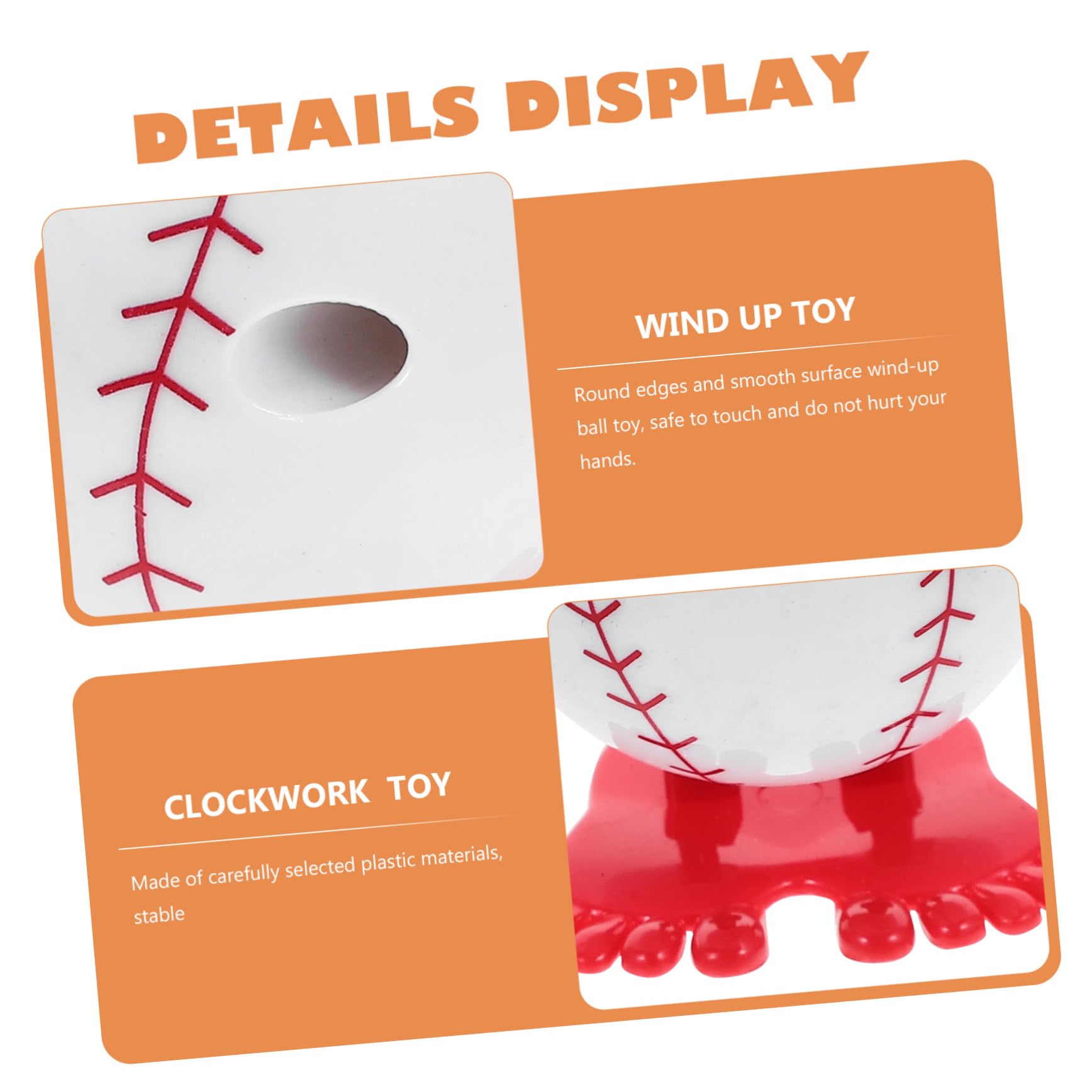 Kisangel 4pcs Bouncing Balls for Boys and Girls Wind-up Jumping Sports Ball Toy Clockwork Baseball Game Party Wind up Toy