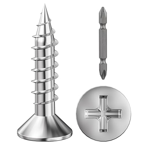 (400 piezas) #8x34 Tornillo de madera rápido de metal autorroscante cabeza plana 304 acero inoxidable