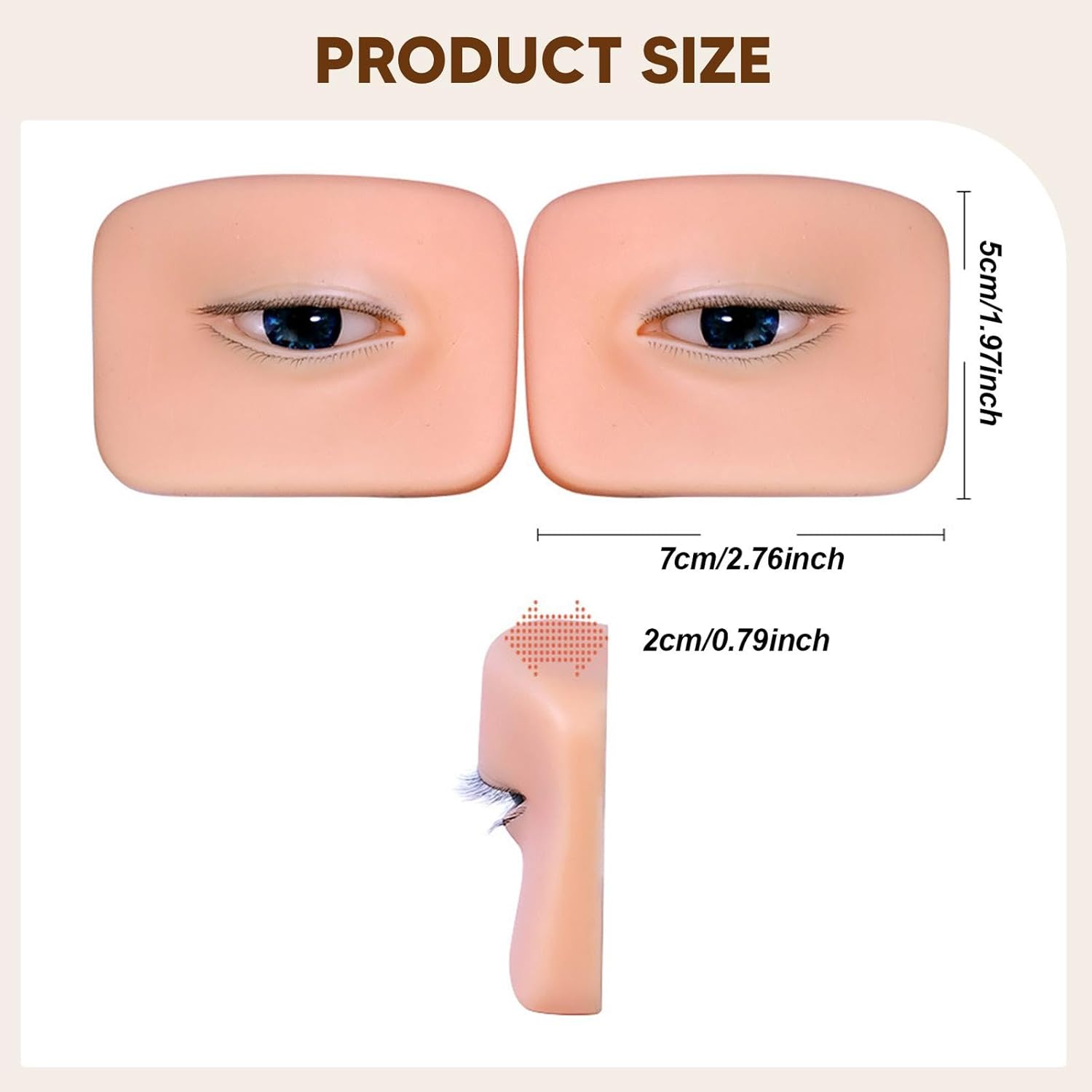 2x 3Dシリコンアイモデル まつげ練習モデル ソフト ポータブル 再利用可能 リアルなトレーニング用品 人工練習用皮膚