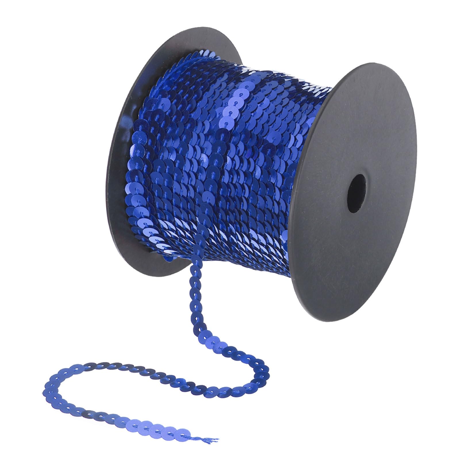 QUARKZMAN 100 Yards Flat Sequin Stripes 6 mm Laser Sequins Fabric Sequins Triangle Sequins Trimming for Crafts Sequins Fringe Sewing Dark Blue