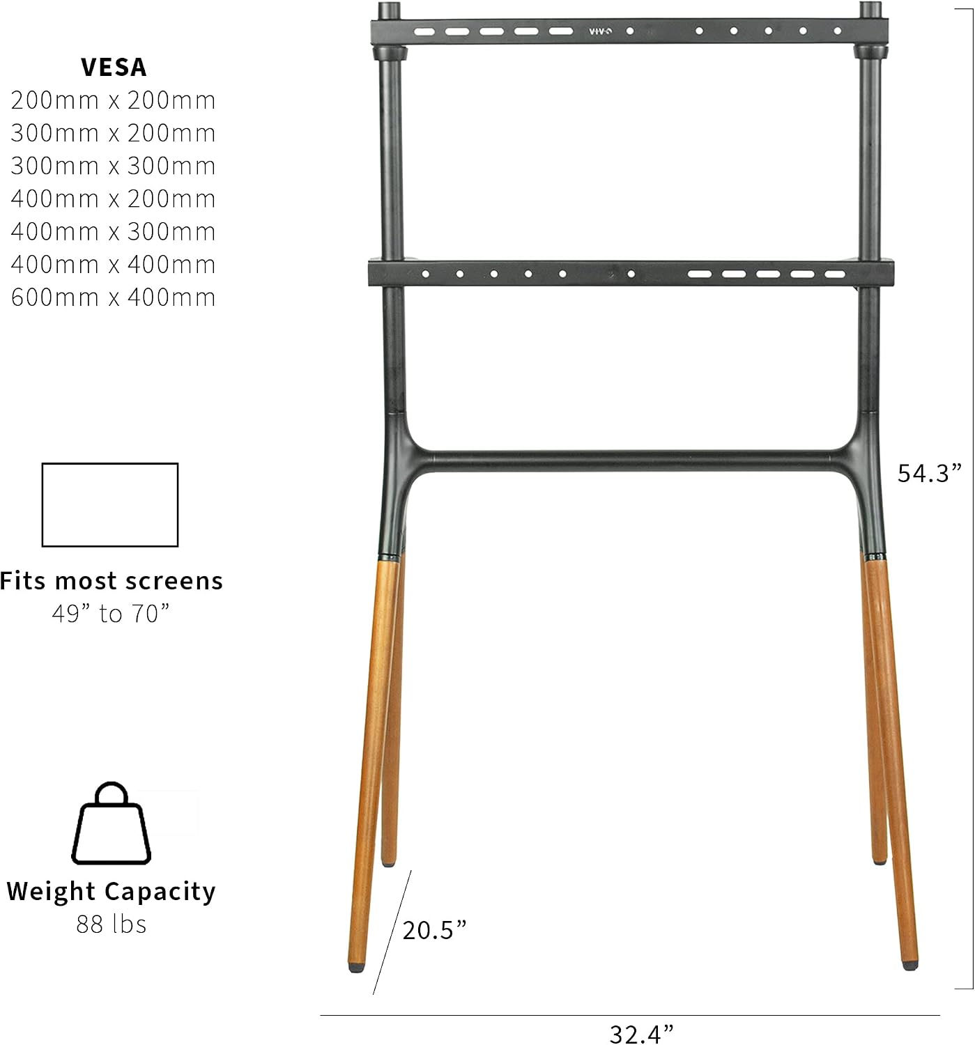VIVO Artistic Easel 49 to 70 inch LED LCD Screen, Studio TV Display Stand, Adjustable TV Mount with 4 Legs STAND-TV70A