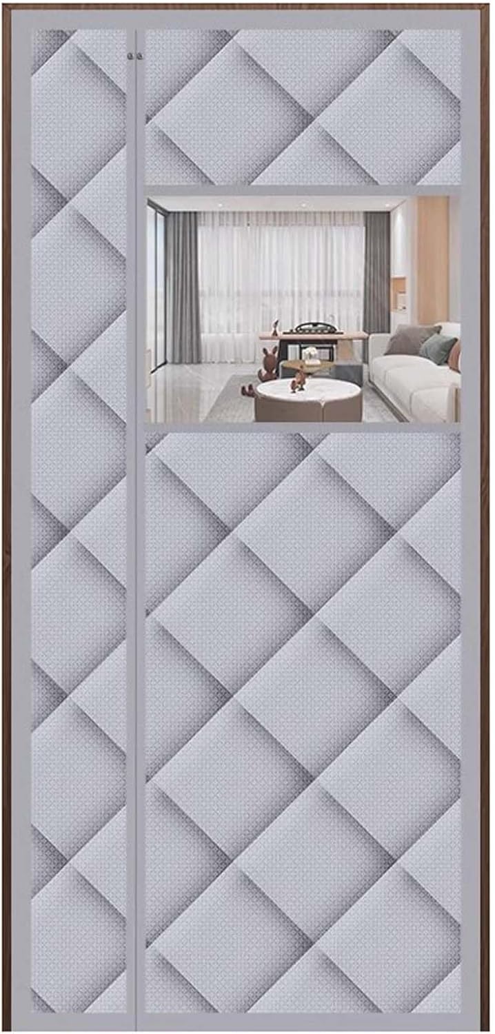 ZARBAILRE 磁気断熱ドアカーテン 89.9x190.0 cm、戸口カーテン、長期温度ロック、バルコニー、ベッドルーム、キッチ