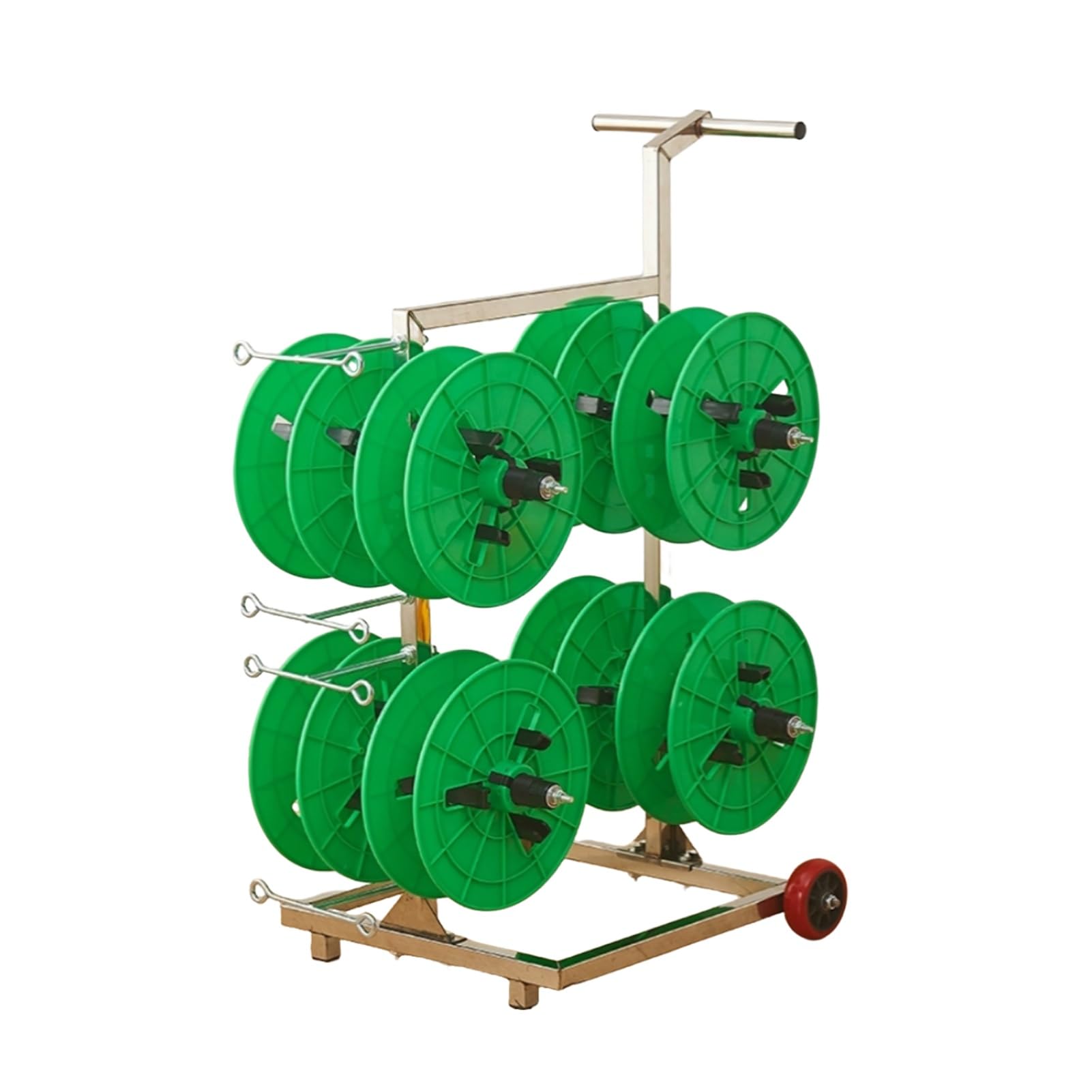 WDSOPK Wire Spool Rack,Cable Reel Holder and Dispenser,Multi-Spool,4 Rods for Electricians Workshop Warehouse (Green 8 Rods Wire)