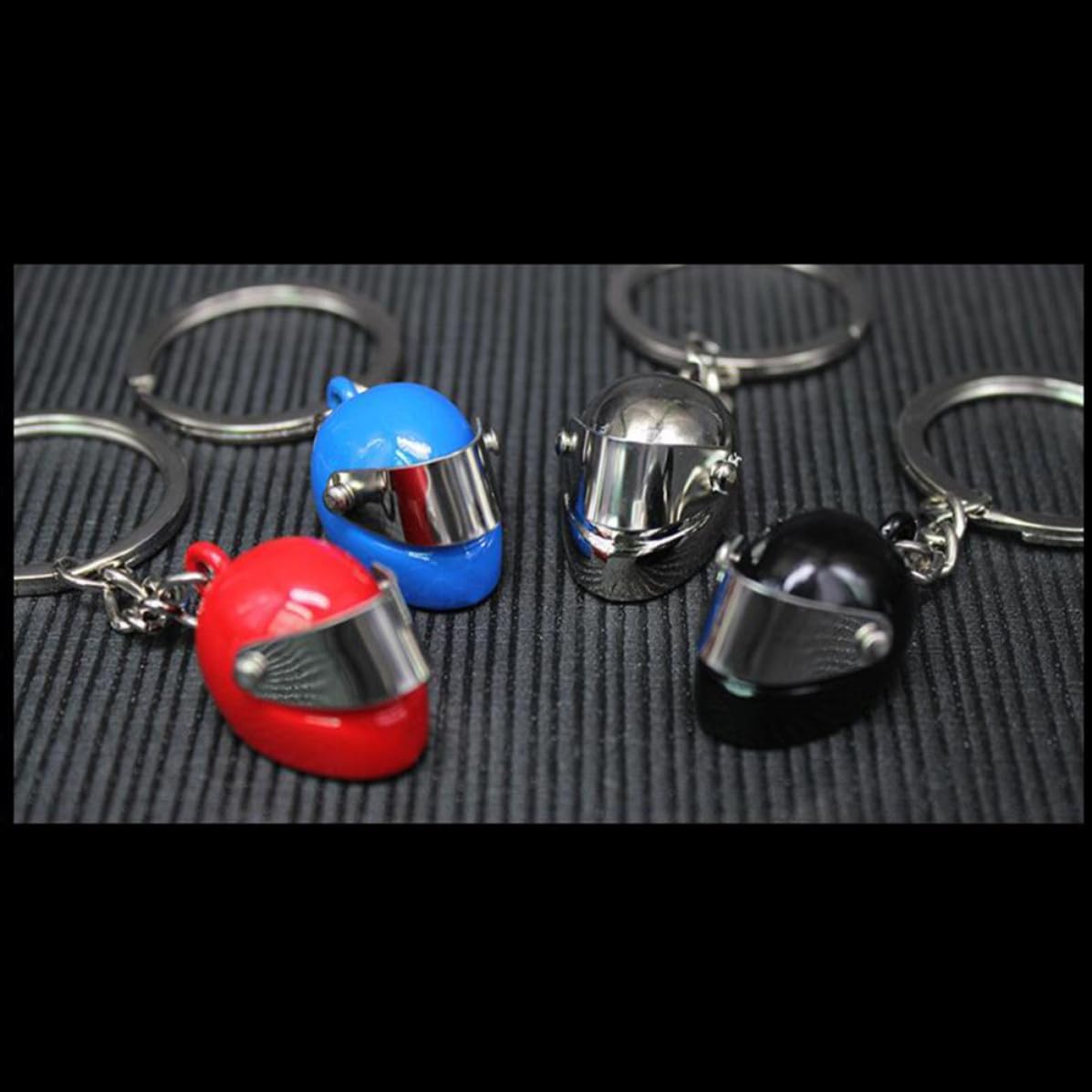 2pcs 2pcs Motorcycle Helmet Metal Keychain for Keys and Bag Decoration image 2