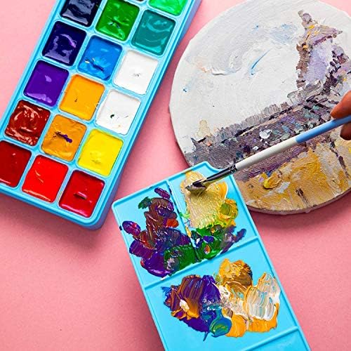 Gouache Paint Kit, 18 Colors - Unique Jelly Cuts Design with Portable Case, Perfect for Oil, Acrylic Painting and More - 30ml (Blue)
