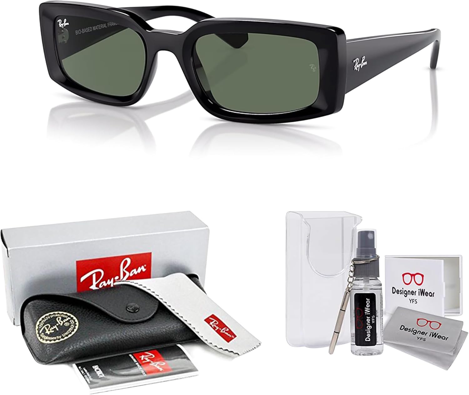 Ray-Ban RB4395 Kiliane Rectangle Sunglasses for Men for Women +BUNDLE with ACCESSORY EYEWEAR KIT - Image 2