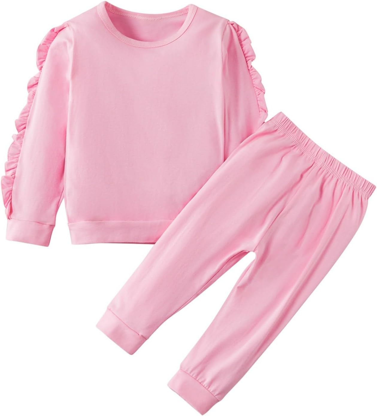 Girls 2 Pcs Outfits Sweatsuit Kids Sweatshirt And Jogger Sweatpants Athletic Tracksuit For Little Girl Size 5 To 12