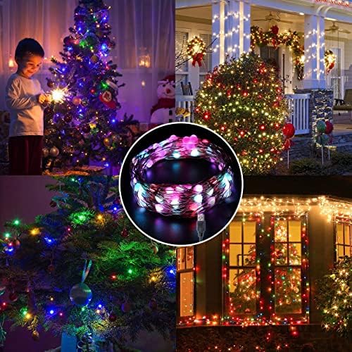 Color Changing Led Christmas Lights, Led Lights Christmas String Lights with Remote Control Dream Color Led Lights for Bedroom Party Christmas Tree Decor