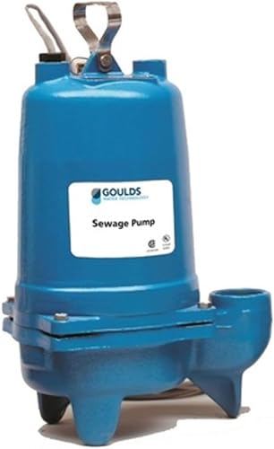 Goulds Bomba sumergible de aguas residuales WS0732B, 3/4 HP, trifásica, 230 V, 3.6 amperios máximos