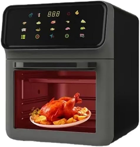 Freidora de aire, mini horno eléctrico de 1500 W, horno de encimera de convección - con parrilla caliente, tostadas y horneadas, luz para hornear
