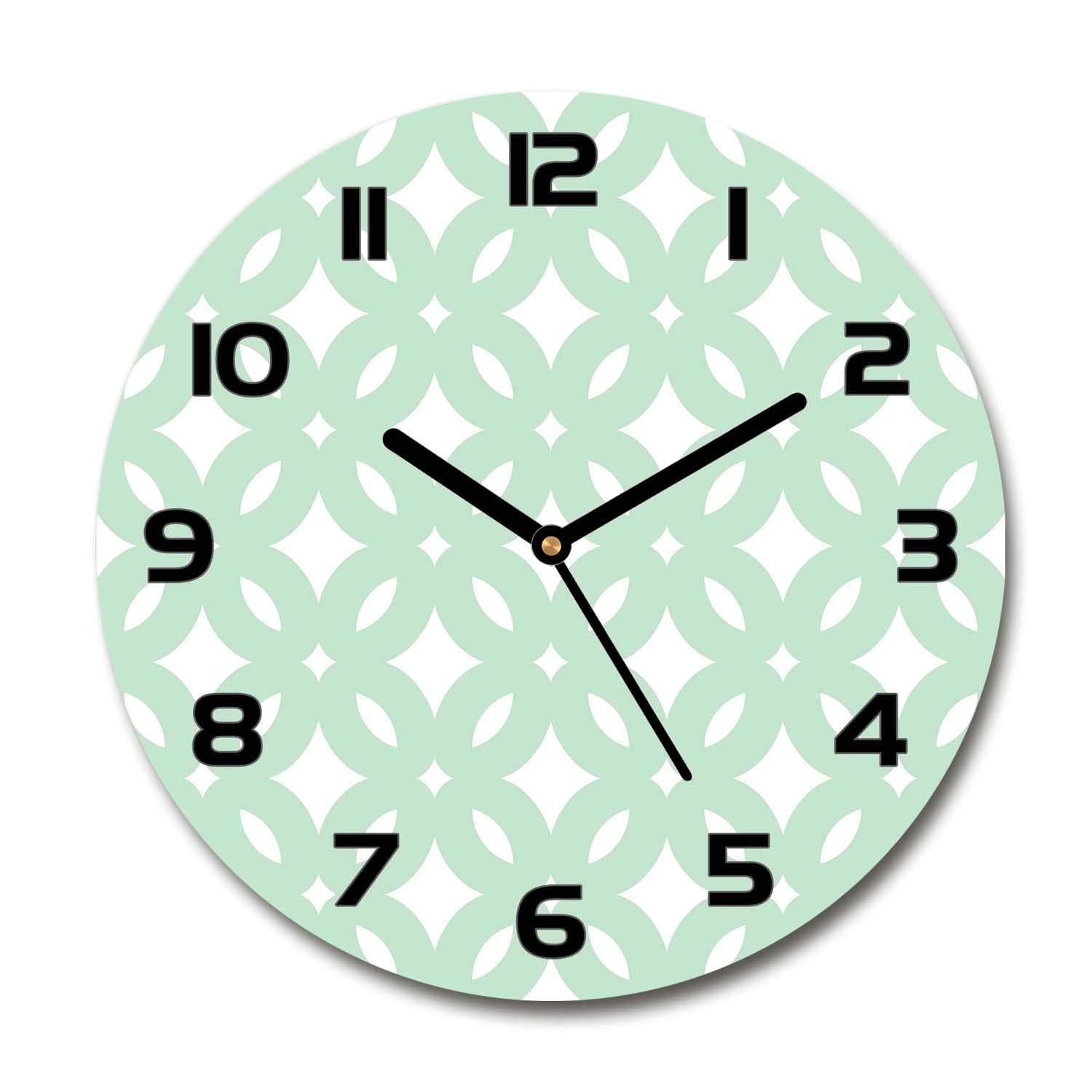Horloge en verre 60x60cm silencieuse géométrique Tulup pour mur