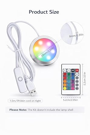 NEW BAMBU LAB LED LIGHT KIT 001 – 16 RGB COLORS – 5V – 3000 LUMENS USB Powered Lighting Upgrade, Remote Control, Color Memory, DIY Installation Kit – Compatible with MakerWorld Models