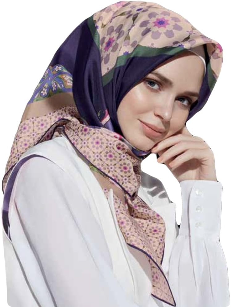 100% Silk Square Turkish Scarf Islamic Hijab Headscarf Spring 2017 #7667