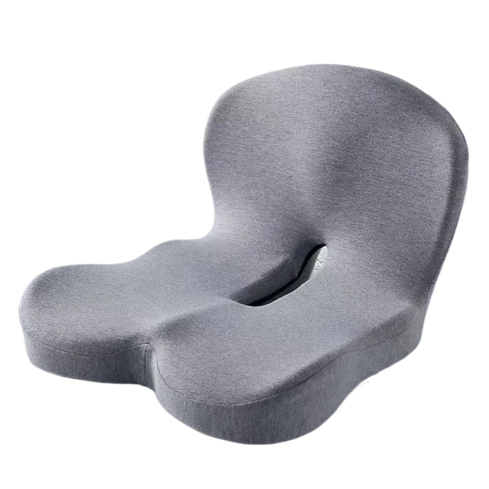 XCFTYRU Office chair cushion， Ergonomic Seat Cushion With Backrest,Soft, Supportive(Silver)