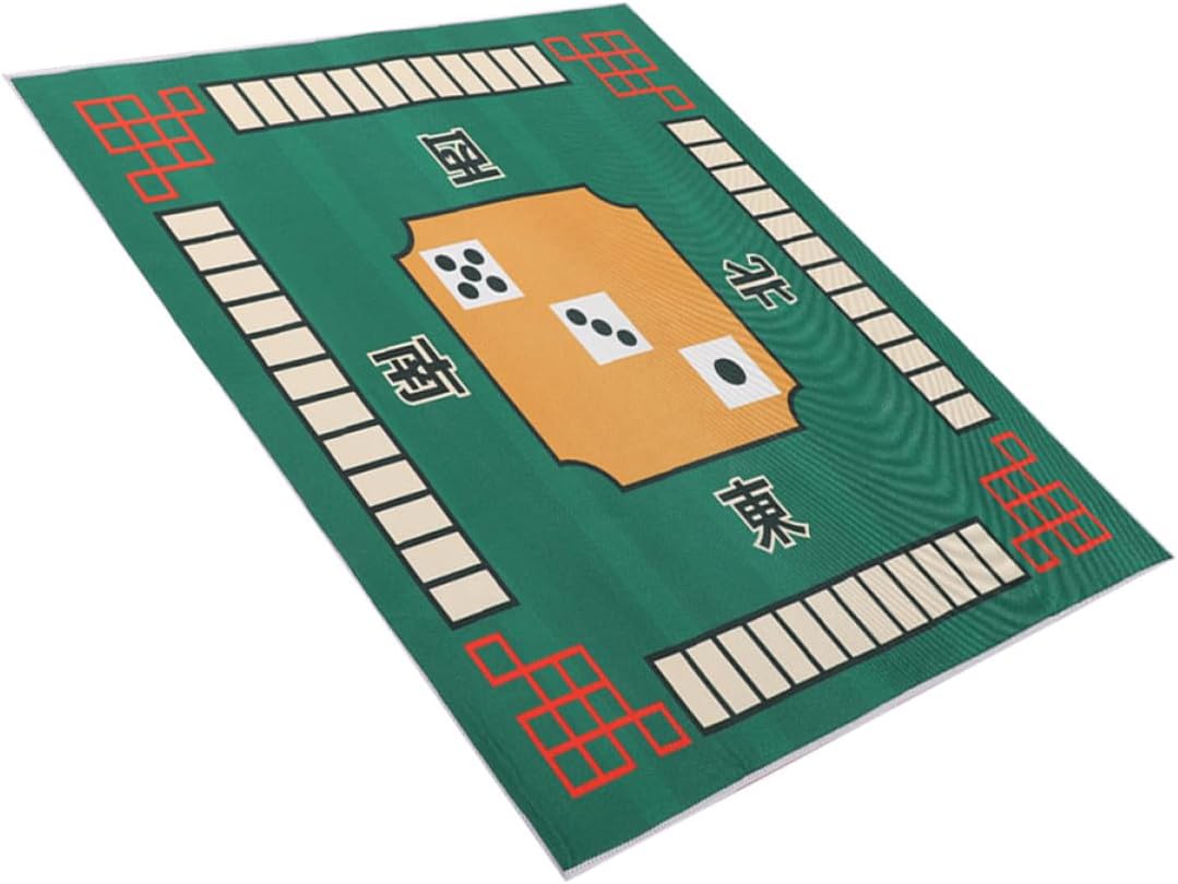 Mahjong Mat 84x84cm Thickened Cartoon Fabric Table Cover Non-slip Mahjong Cloth Noise Reduction Game Cushion for Poker Card Board Games