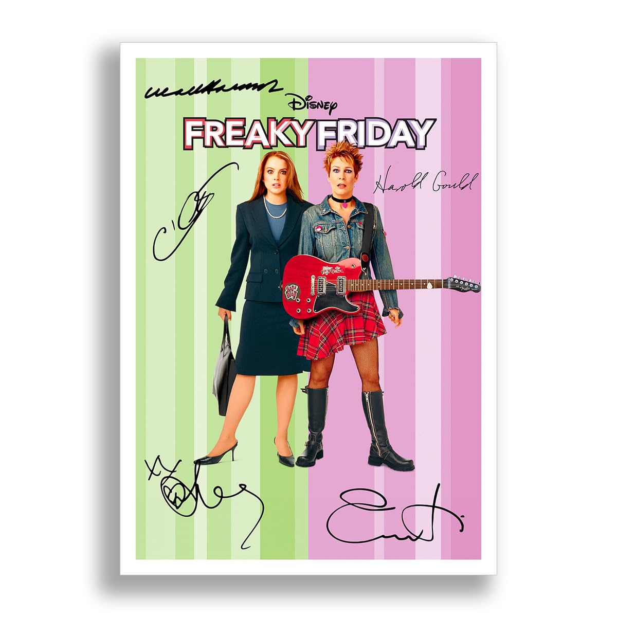 Freaky Friday Cast Signed Autograph Poster Photo Print Framed Memorabilia Tv Show Series Season Gift Jamie Lee Curtis Lindsay Lohan (A3 POSTER ONLY)