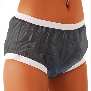 Adult Incontinence Pull-on Plastic Pants PVC Pants,Washable Leak Resistant Adult Pull-On-Cover Pants,Waterproof Reusable Adult Panties,Unisex Transparent Briefs