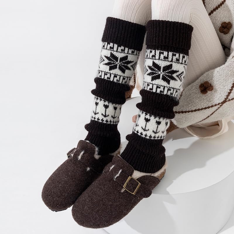 YELAIVP Women's Leg Warmers Knit Y2k Long Socks Boho Knee Warmers - Image 2