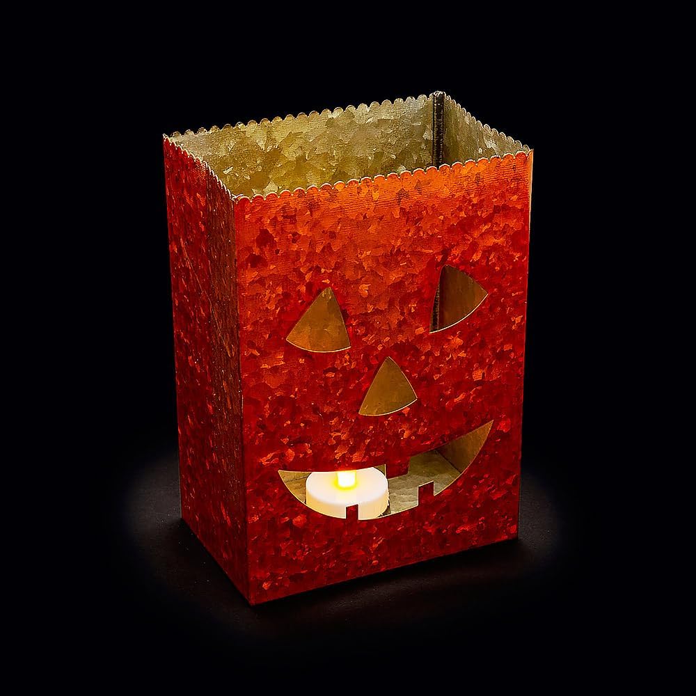 Jack-O’-Lantern Tabletop Luminary Halloween Decorations, 3 Pieces