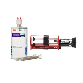 3M Heavy-Bodied Seam Sealer, 08308, Two-Part, Self-Mixing, Automotive Epoxy, 200 ml/6.75 fl oz Cartridge + 3M Manual Cartridge Applicator, 08571, Accurately Dispense Materials, 200 ml