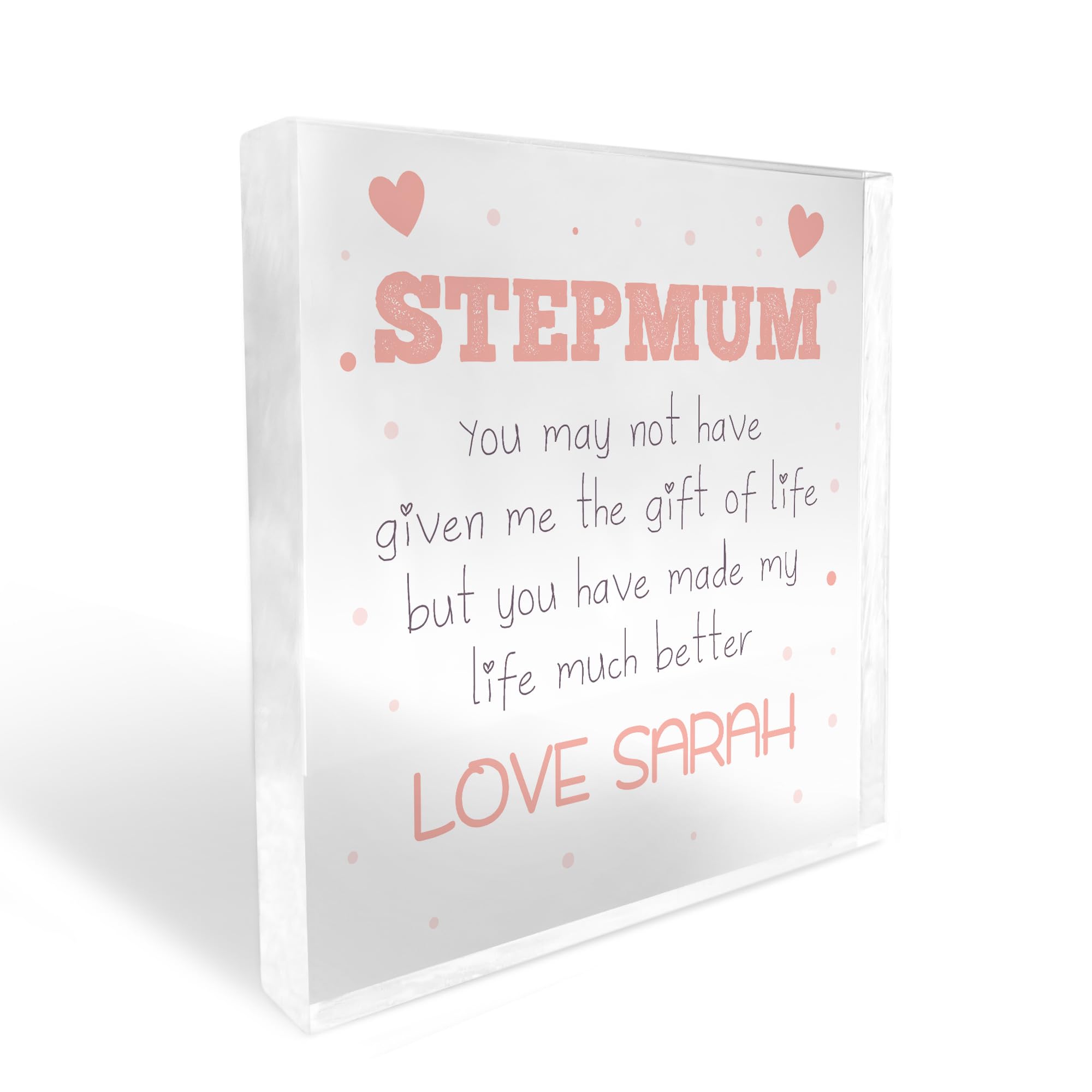 Red Ocean Gift For Stepmum Acrylic Block Stepmum Gift For Birthday Christmas Personalised Gift From Daughter Son