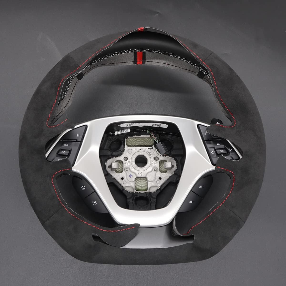 MEWANT Athsuede Car Steering Wheel Cover for Chevy Corvette (C7) 2015-2019 Corvette Stingray Chevy Z06 Hand-Stitched Car Steering Wrap