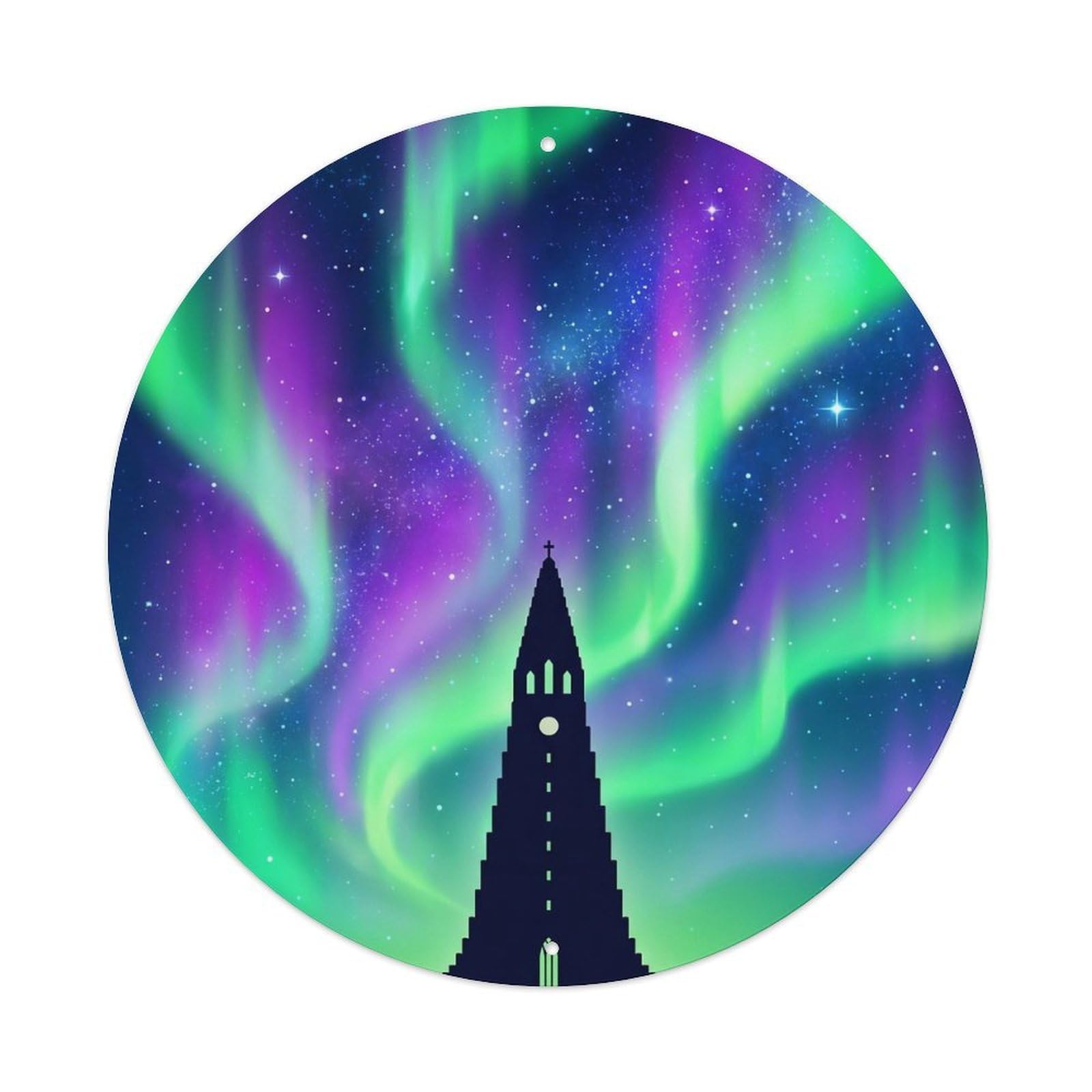 Vintage Travel Reykjavik Iceland Aurora Metal Tin Sign