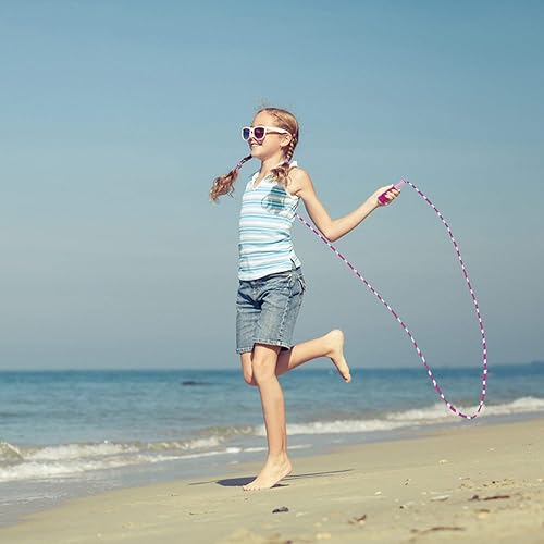 Miniatura 5 de Cuerda de saltar ajustable con agarre antideslizante de plástico suave con cuentas sin enredos