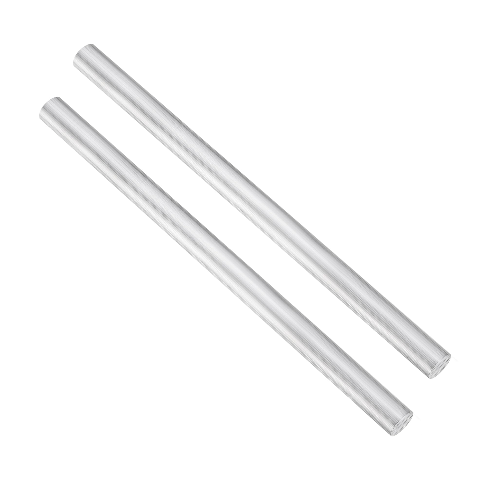 sourcing map Aluminium Solide Rond Tige Tour Barre 15mm x 250mm pour Bricolage Artisanat Outil 2Pcs