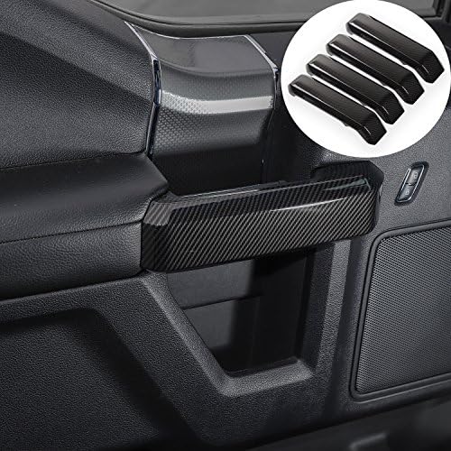 Voodonala for F150 Inner Door Handles Covers Interior Decoration Trim Kits for F150 2015-2020 Accessories, Carbon Fiber Grain, 4Pack
