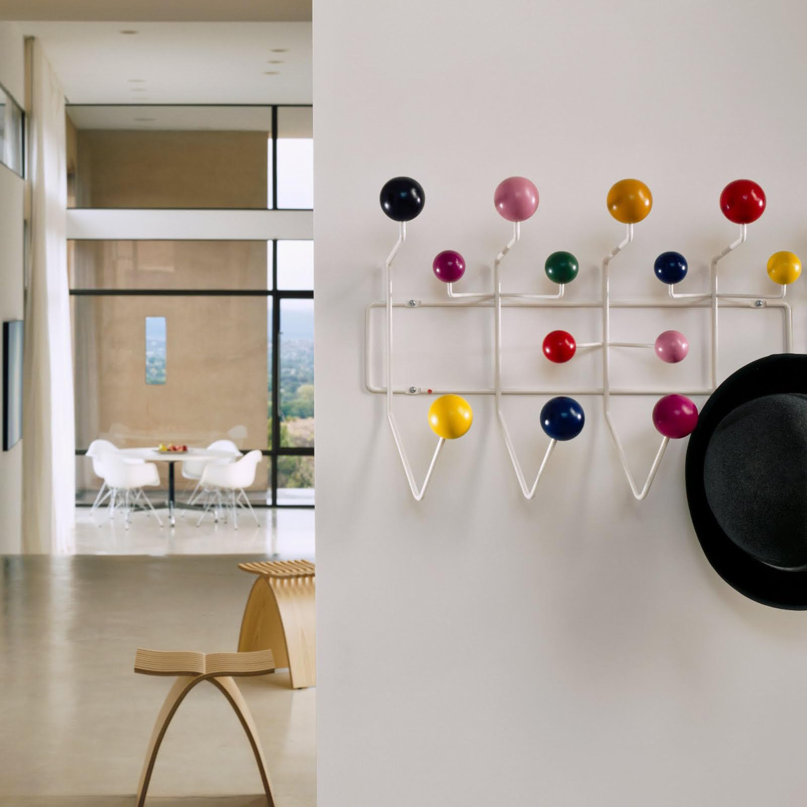 Perchero De Pared Con 14 Ganchos De Bolas De Madera Multicolor Para Entrada, Pasillo, Dormitorio Y Baño