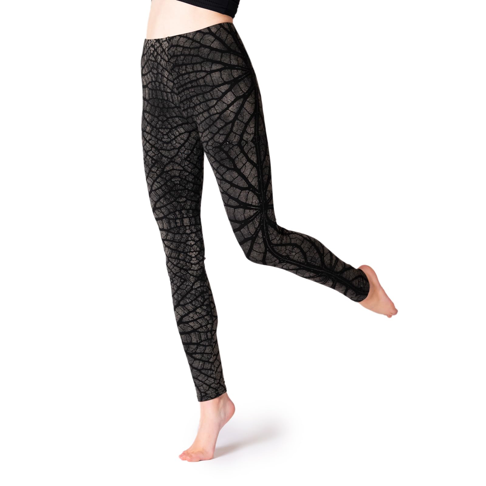 Panasiam Women's Grey Leggings Leaves, L