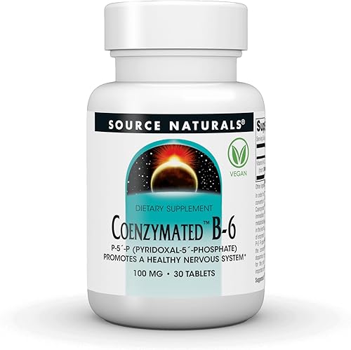 Source Naturals Coenzimado B-6, 100 mg Cerebro, Corazón y PMS Apoyo - 60 Tabletas