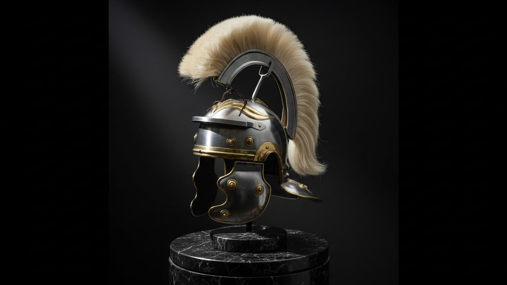 Roman Centurion Helm – Weiß Plume
