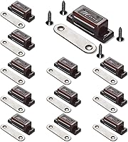 Renashed 12-Pack 15lb Magnetic Door Catches - Heavy Duty Plastic Latches for Kitchen Bathroom Cabinets Closets with Screws